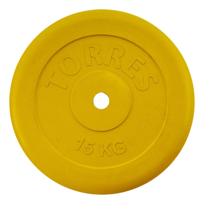 Диск обрезиненный 25mm 15kg Yellow PL504215 TORRES