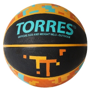 Мяч для баскетбола TORRES TT Black/Orange B0212