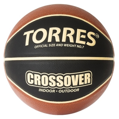 Мяч для баскетбола TORRES Crossover Black/Orange B3209