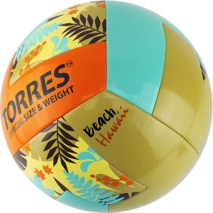 Мяч для пляжного волейбола TORRES Hawaii Cyan/Orange V32075B