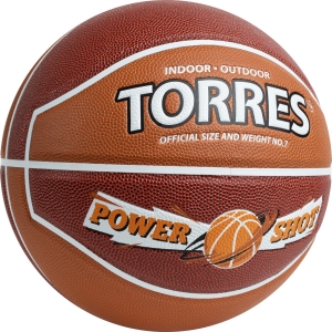 Мяч для баскетбола TORRES Power Shot Brown B32318