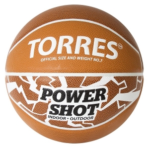 Мяч для баскетбола TORRES Power Shot Orange/White B3208