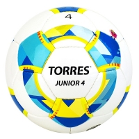 Мяч для футбола TORRES Junior-4 White/Cyan F32023