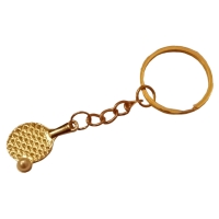 Брелок Keychain TT Racket with ball 25x12mm Gold