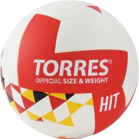 Мяч для волейбола TORRES Hit White/Red V32055